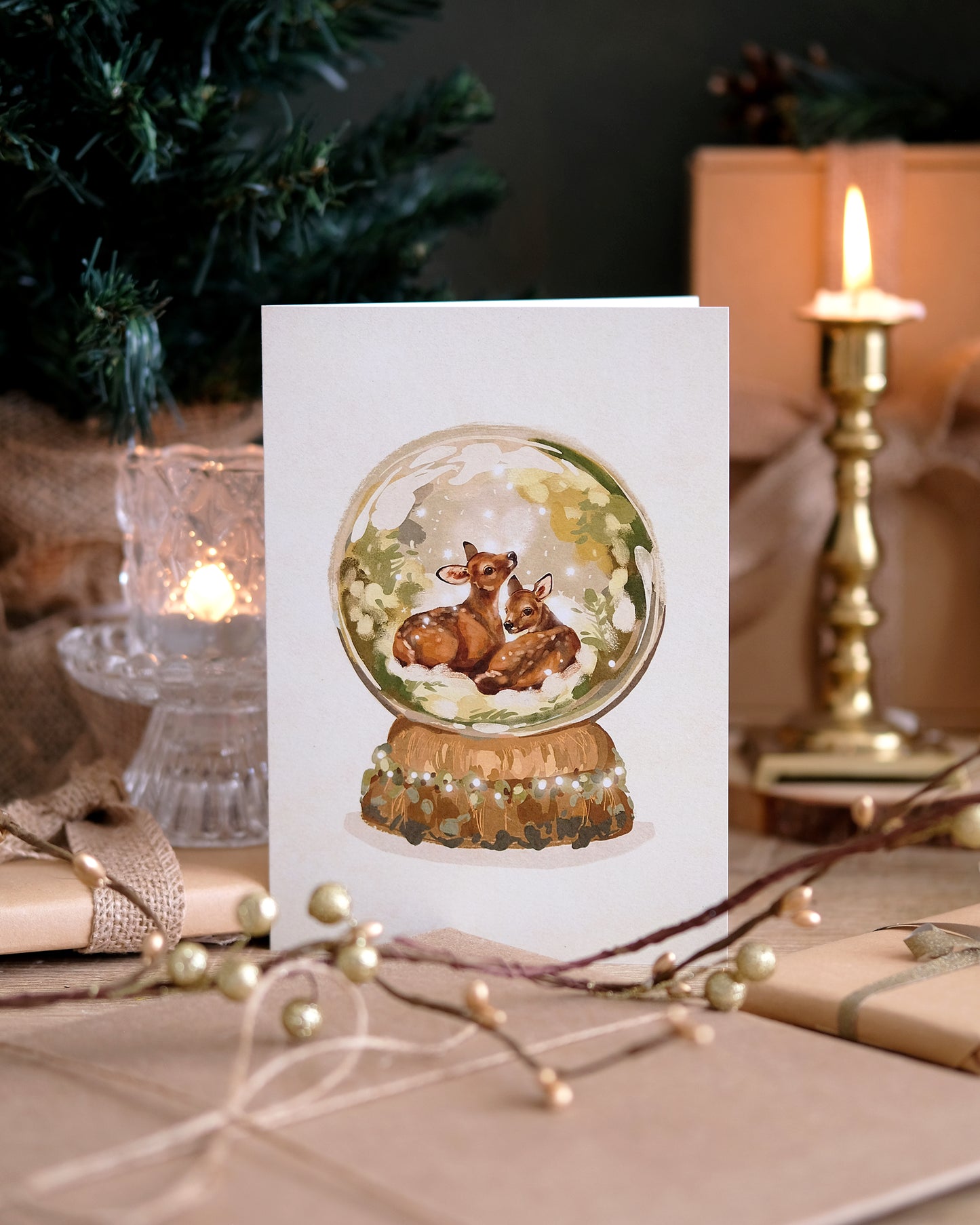 Boule à neige - Carte de Noël