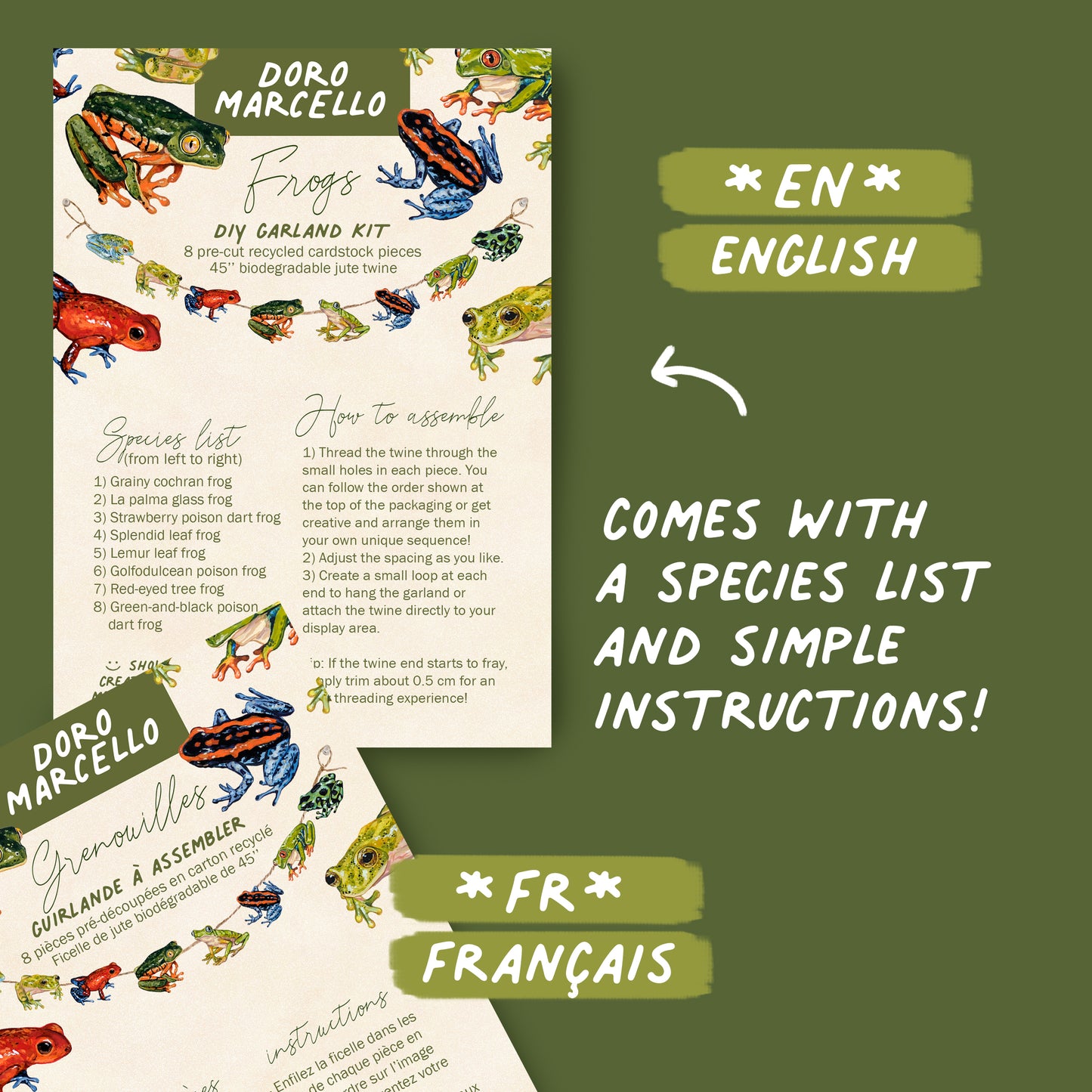 Grenouilles - Kit de guirlande DIY