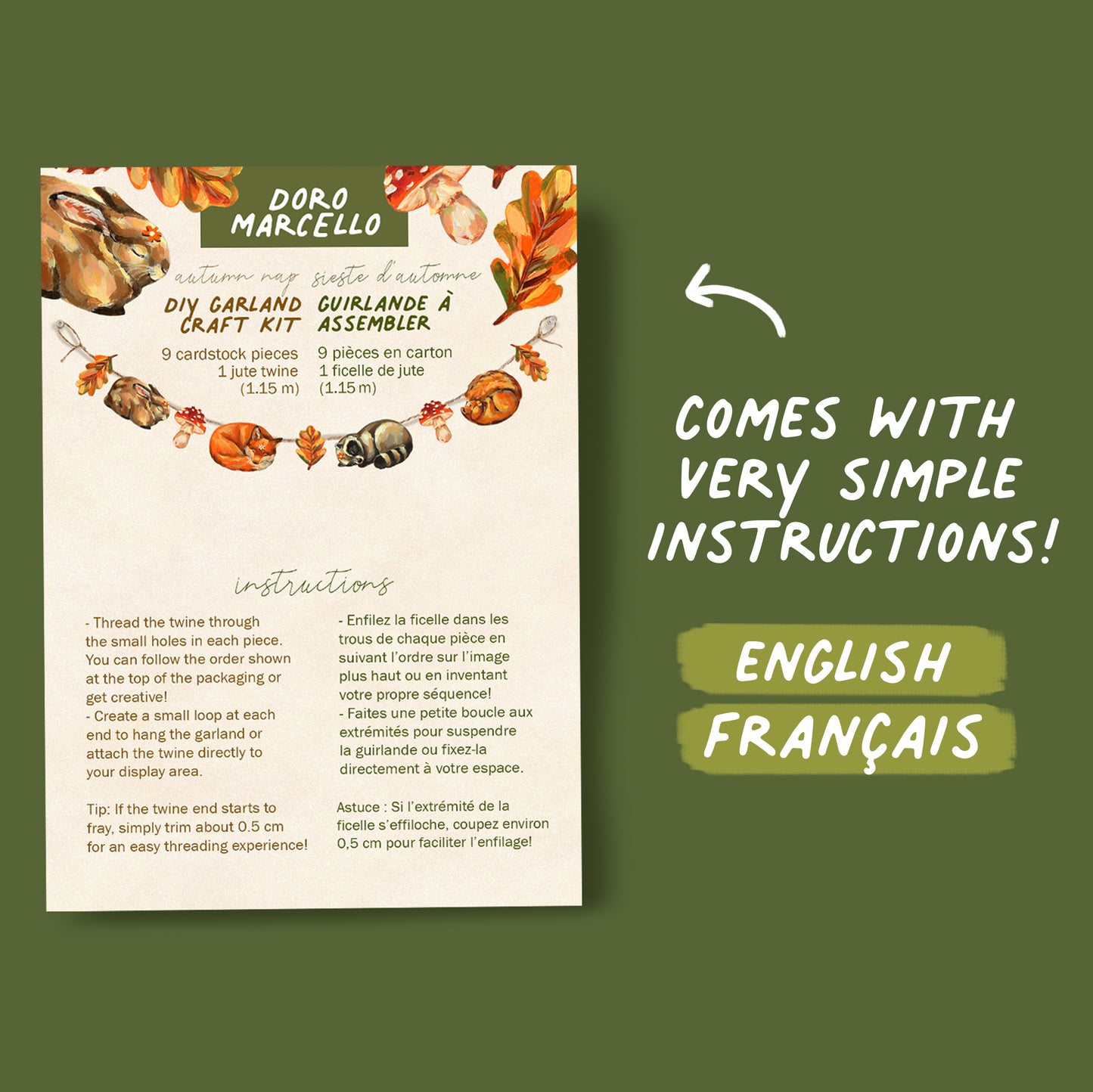 Sleeping Critters - DIY Garland Kit