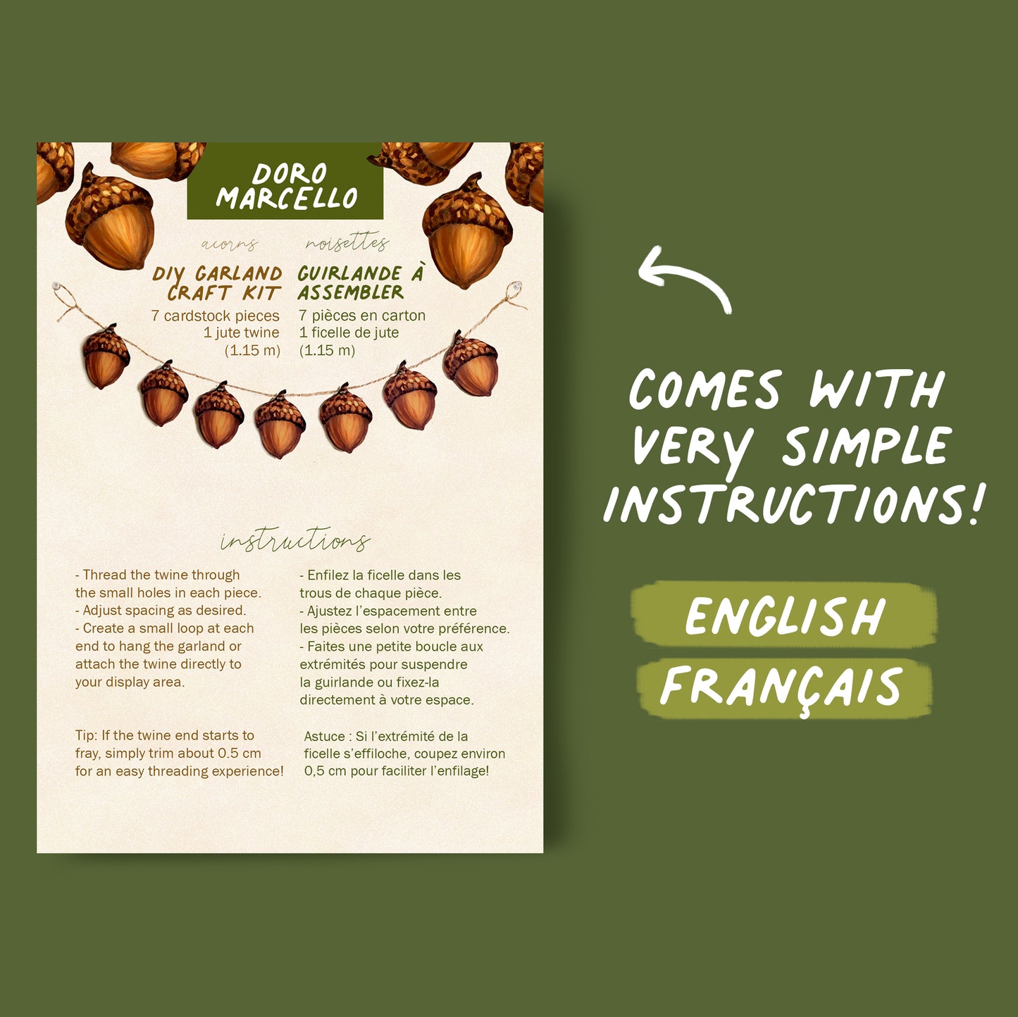 Acorns - DIY Garland Kit