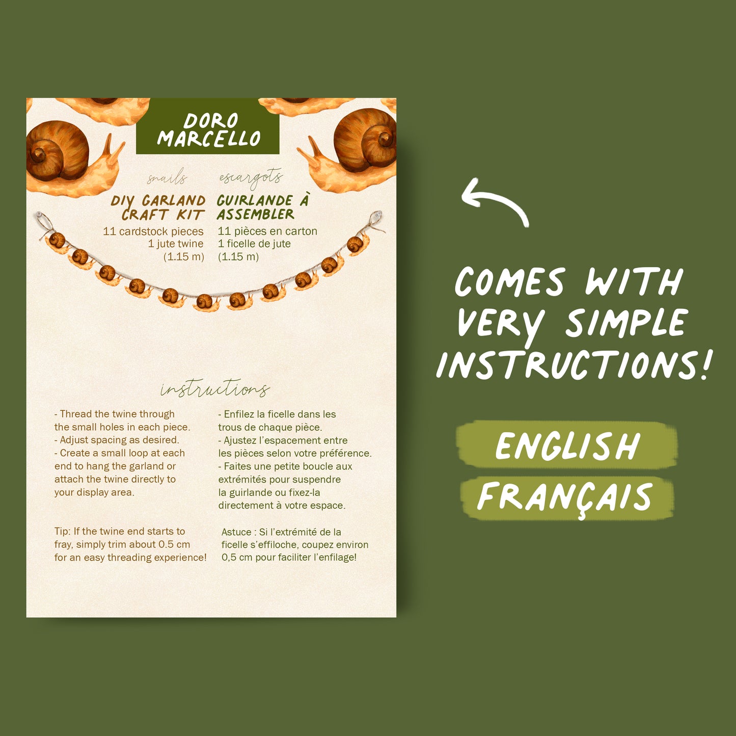 Mini Snails - DIY Garland Kit