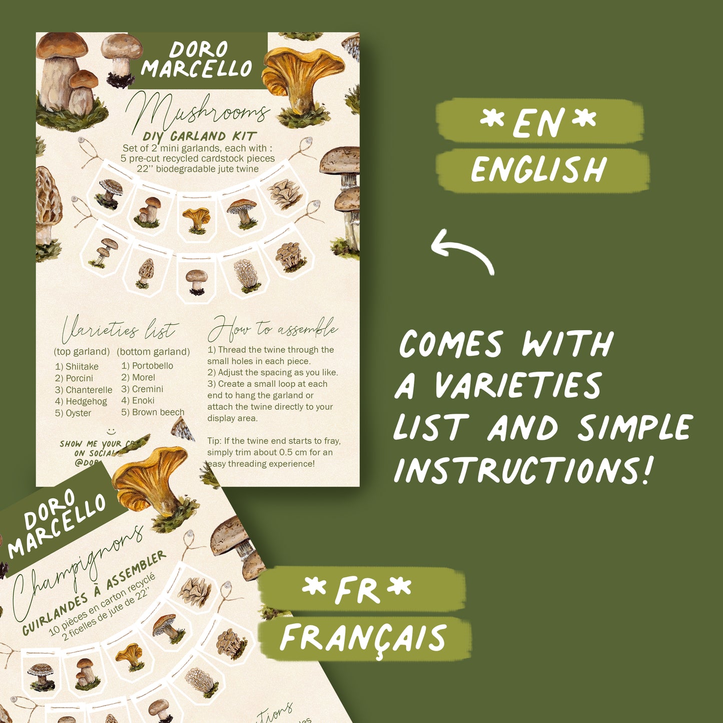 Champignons - Kit de guirlande DIY