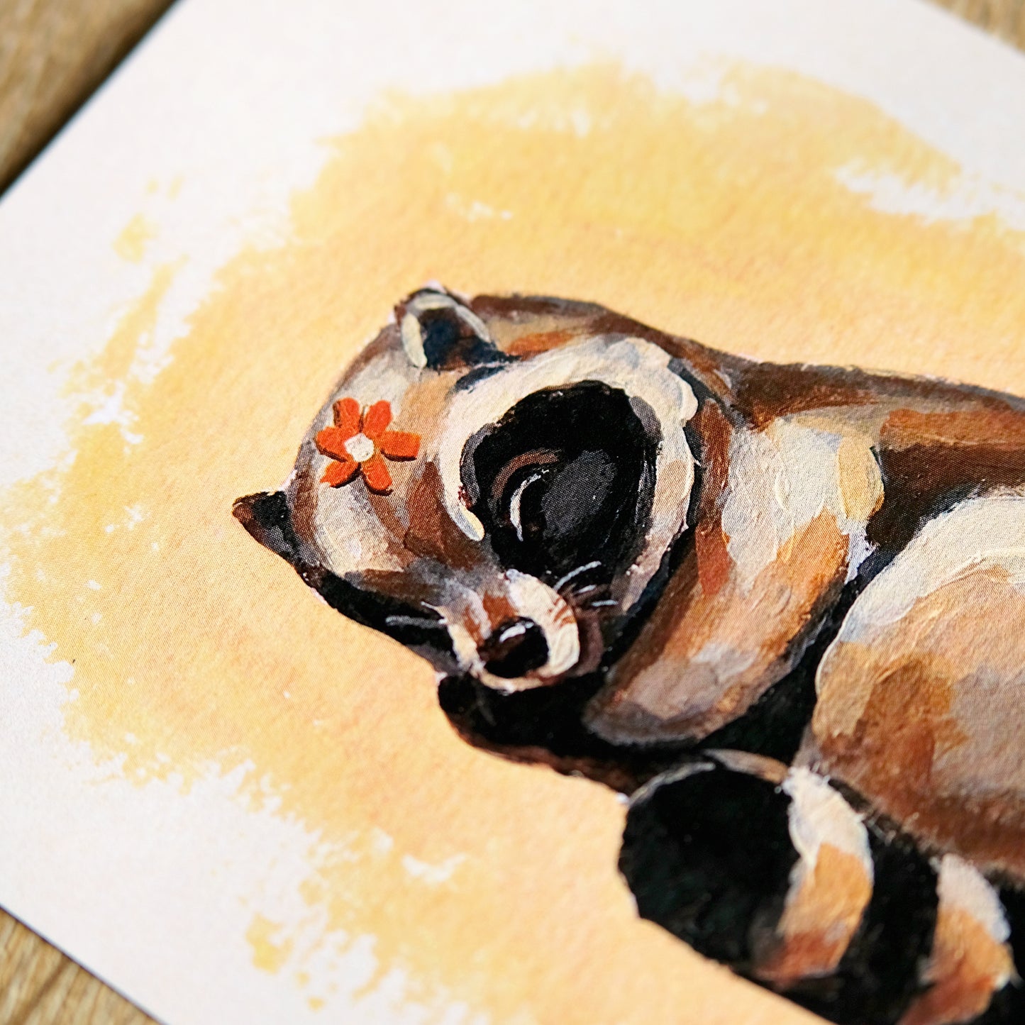 Sleeping Raccoon - Art Print