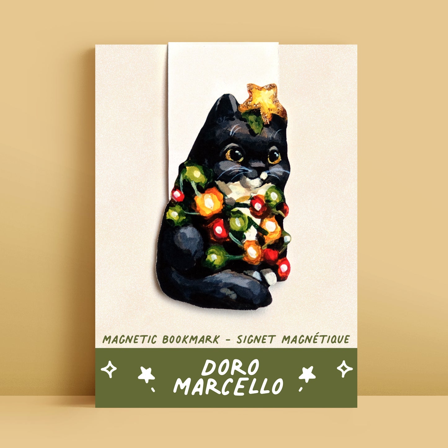 Chat de sapin de Noël - Marque-page
