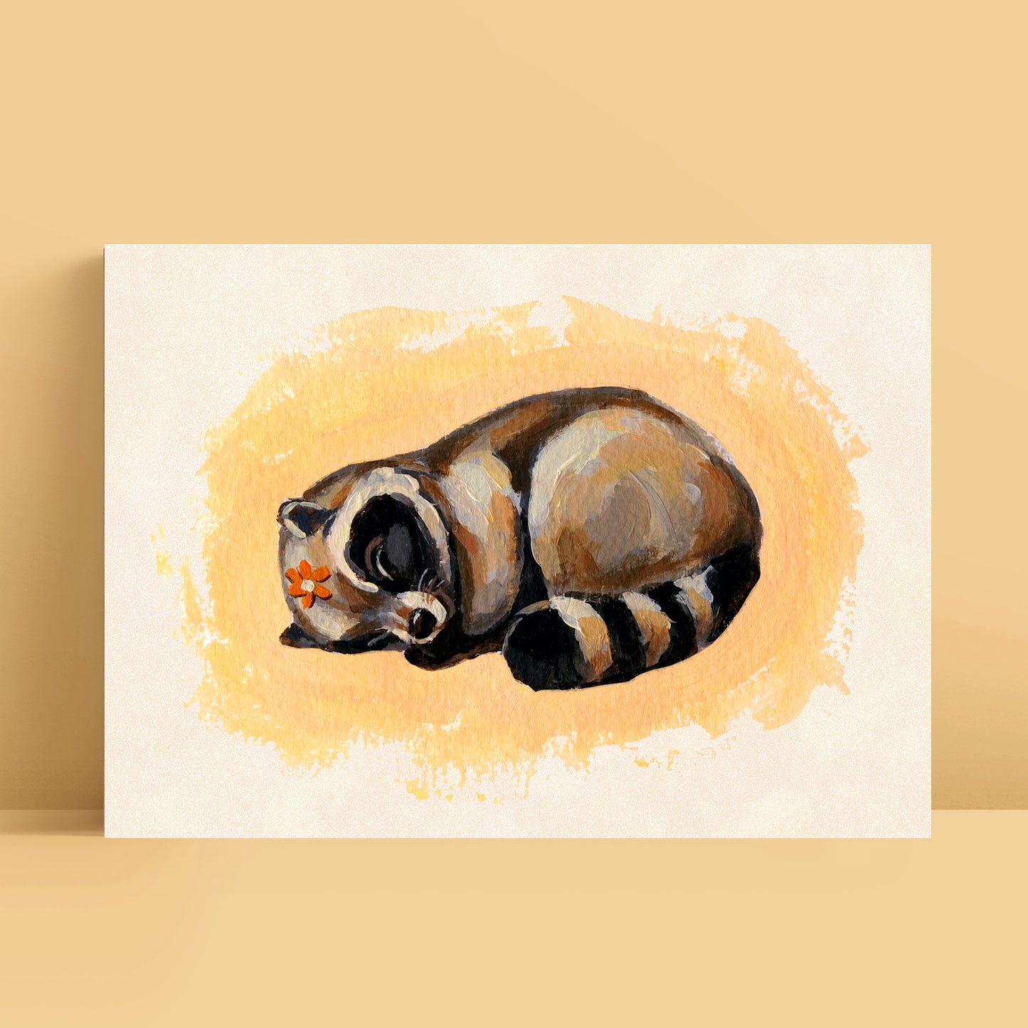 Sleeping Raccoon - Art Print