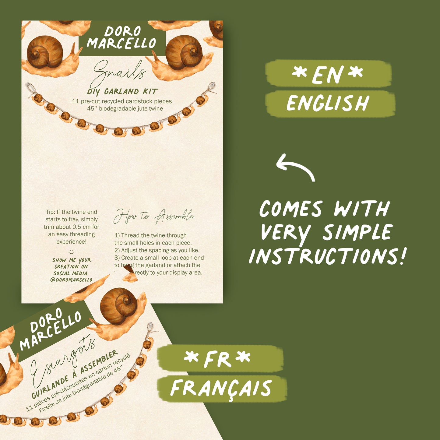 Mini Snails - DIY Garland Kit