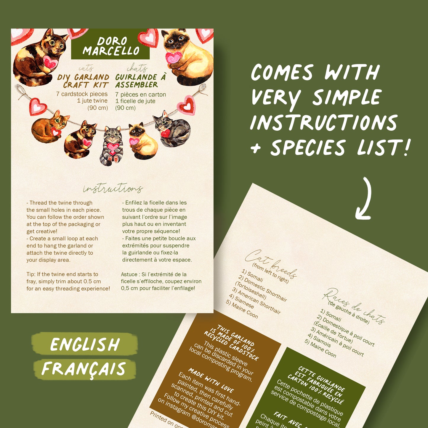 Chats - Kit de guirlande DIY