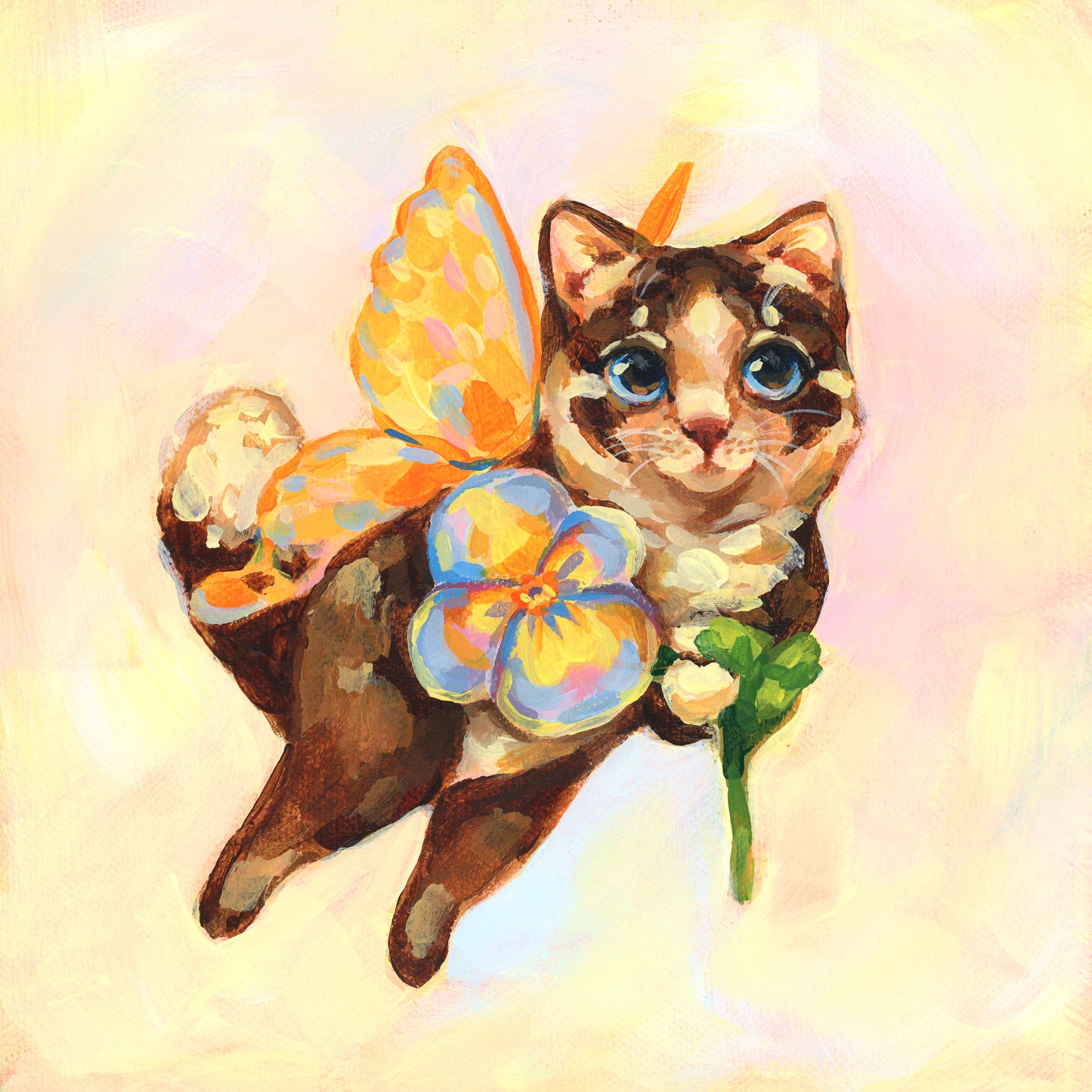 Yellow Fairy Kitty - Original