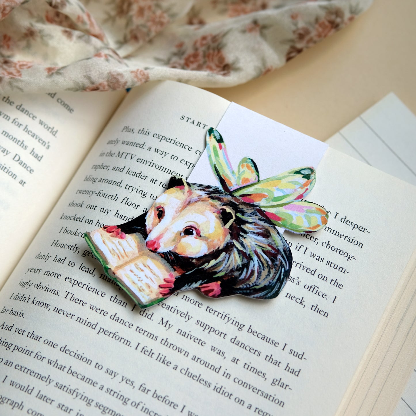 Reading Opossum - Bookmark