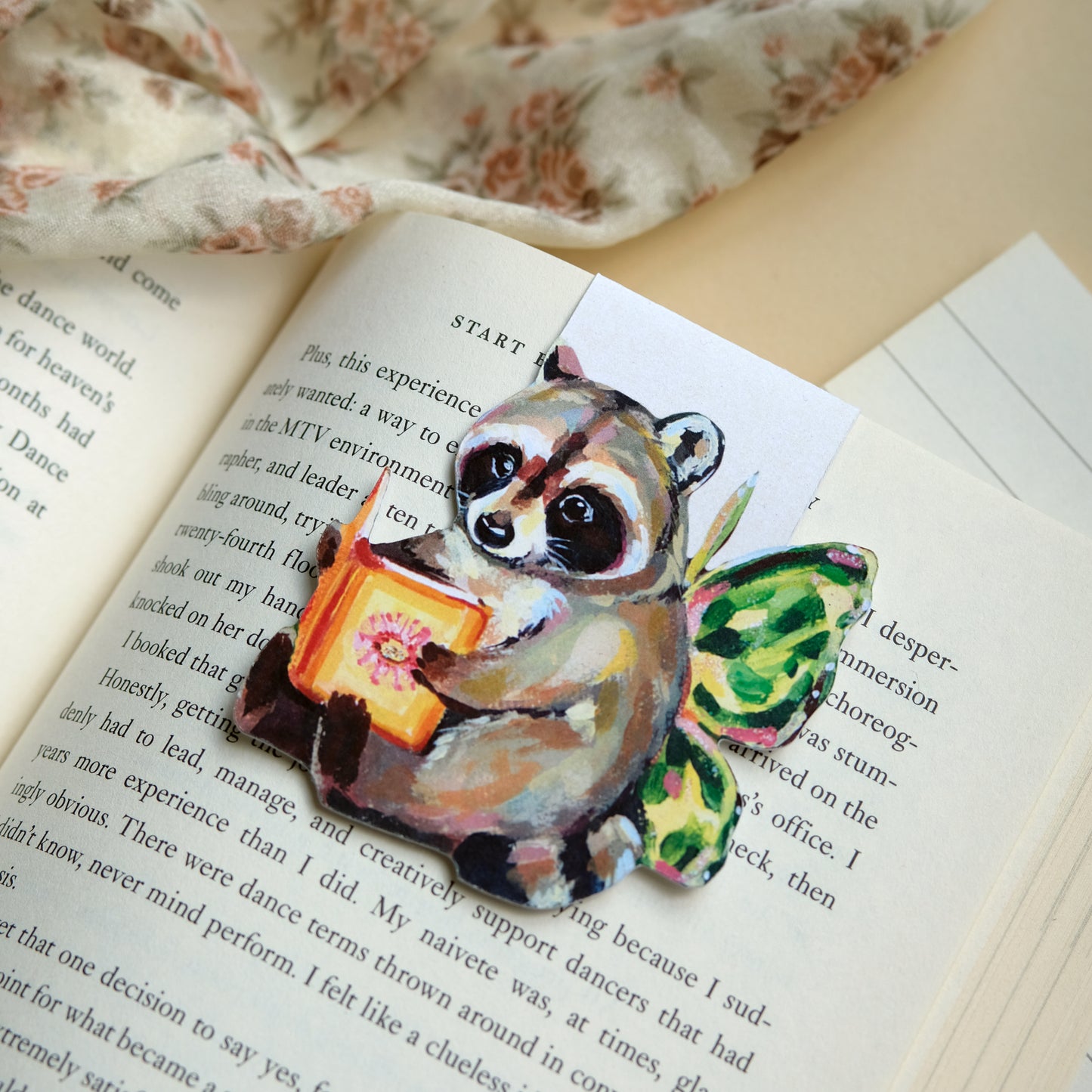 Reading Raccoon - Bookmark