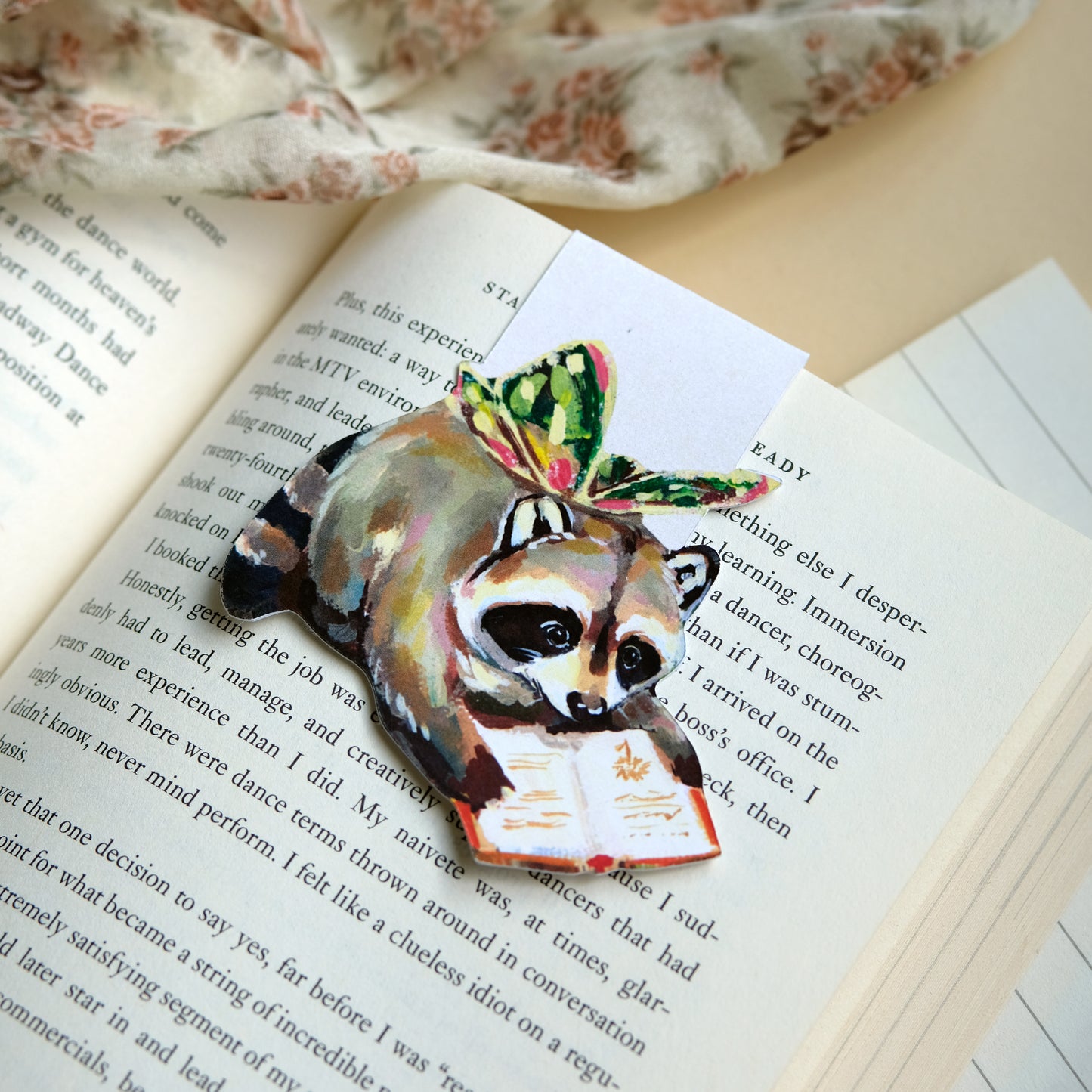 Reading Raccoon - Bookmark