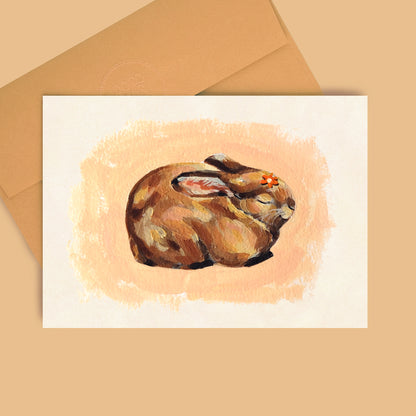 Lapin endormi - Carte de vœux