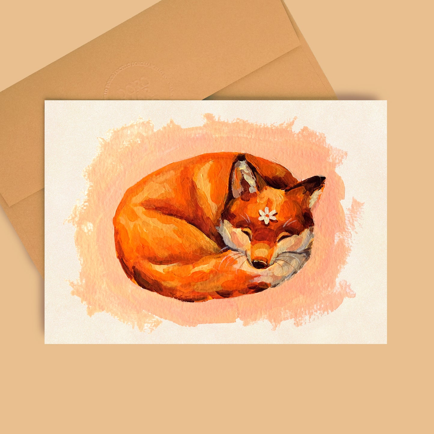 Renard endormi - Carte de vœux
