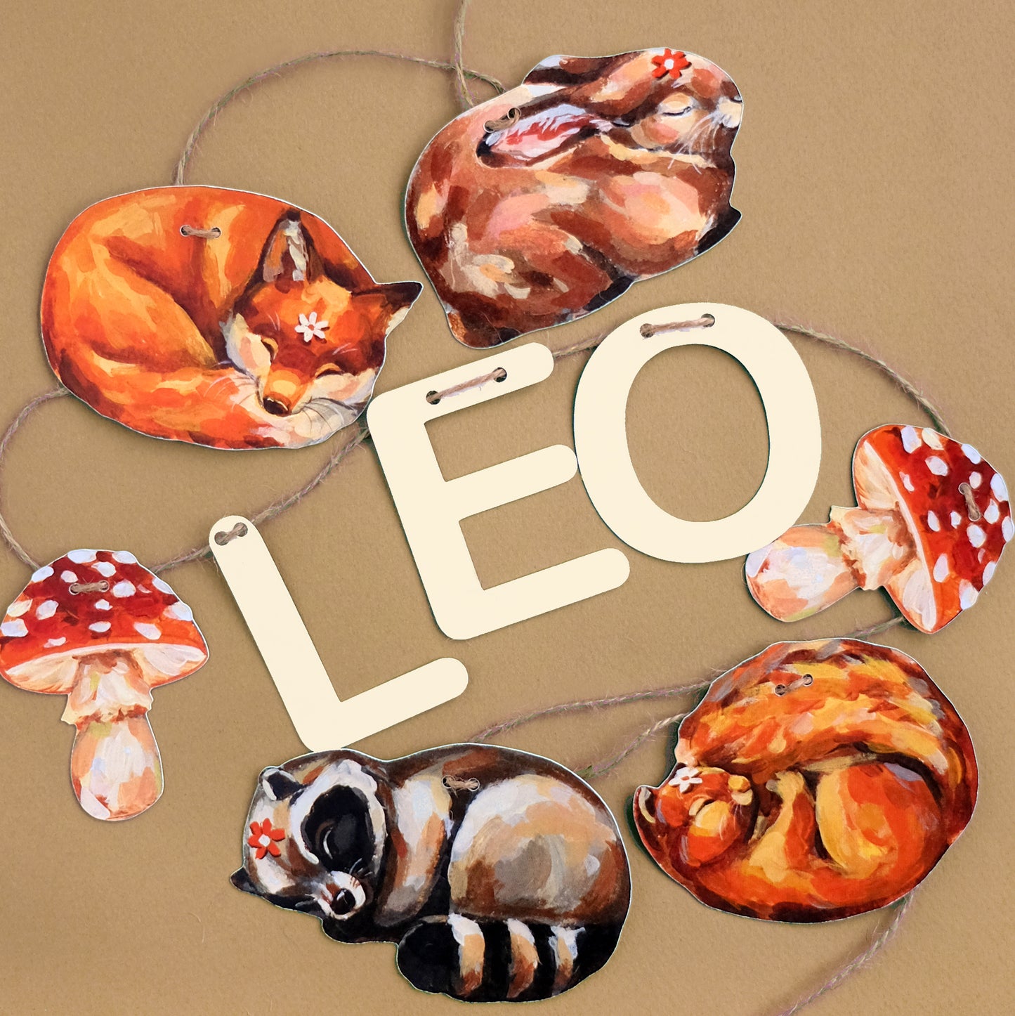 Animaux endormis - Guirlande Personnalisée