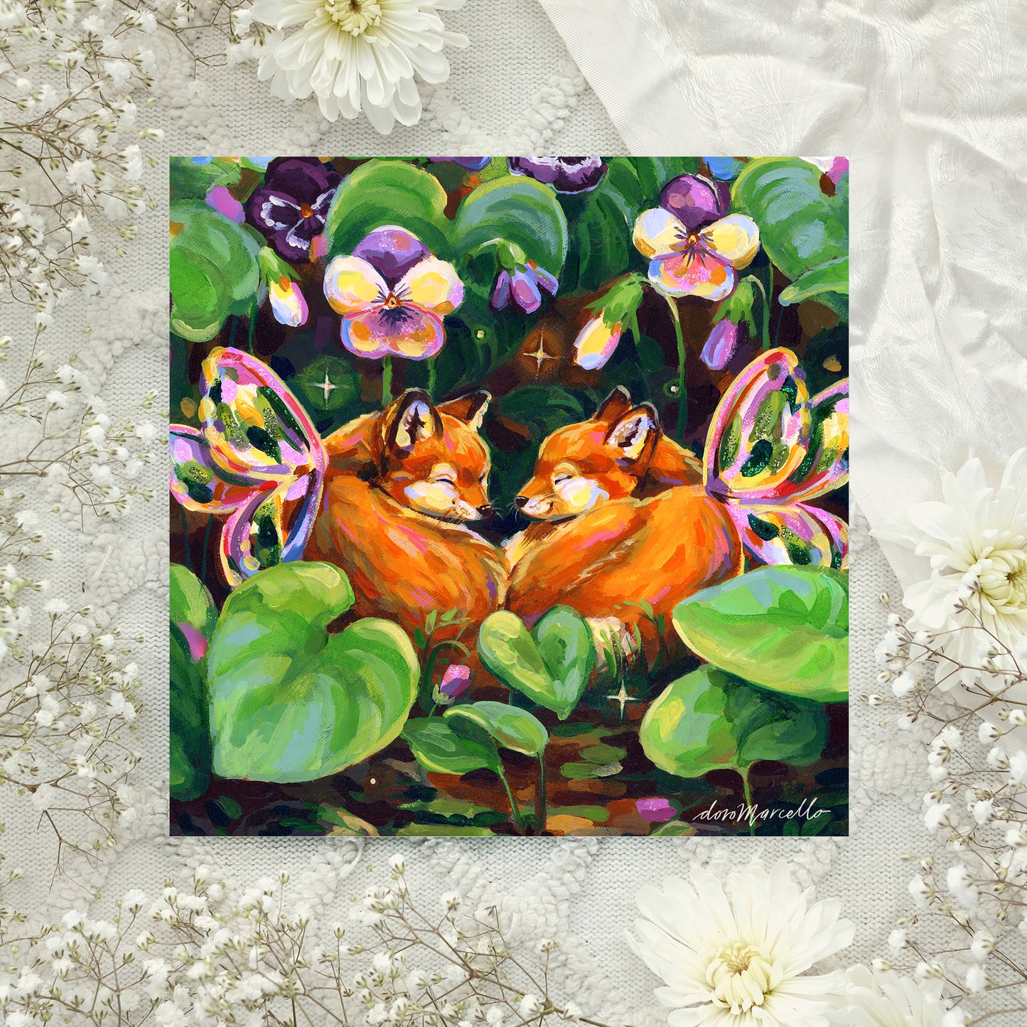 Fairy Foxes - Art Print