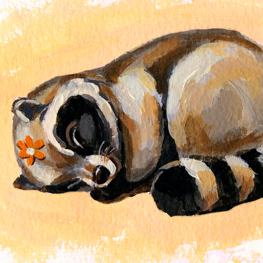 Sleeping Raccoon - Original