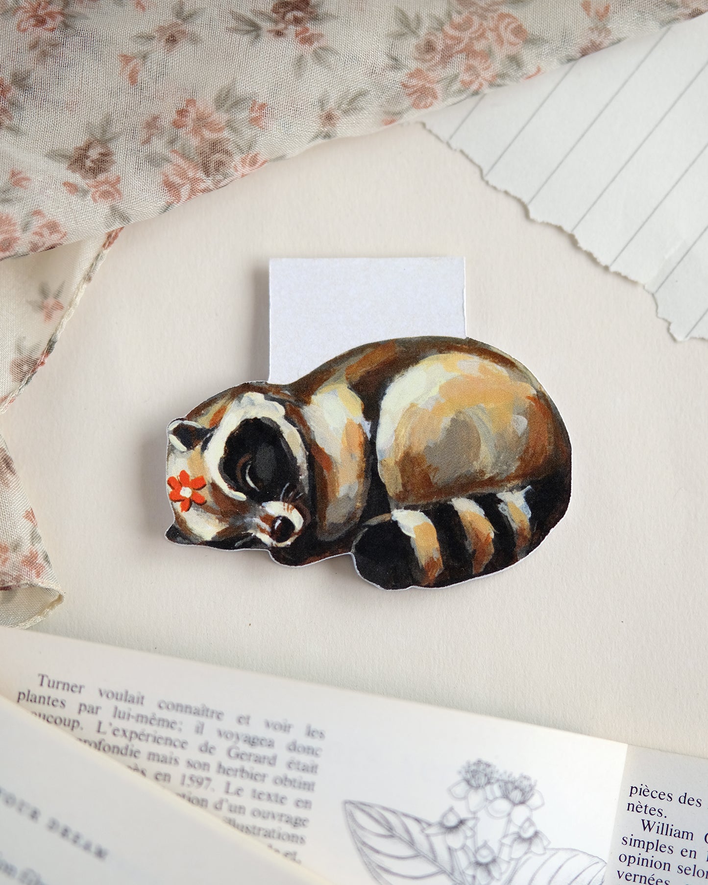 Raton laveur endormi - Marque-page