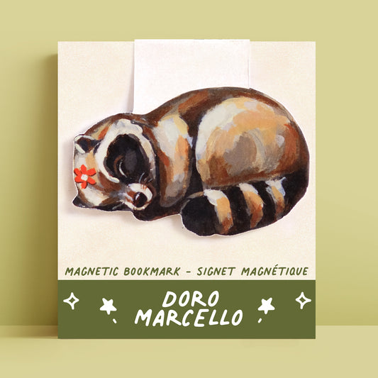 Raton laveur endormi - Marque-page