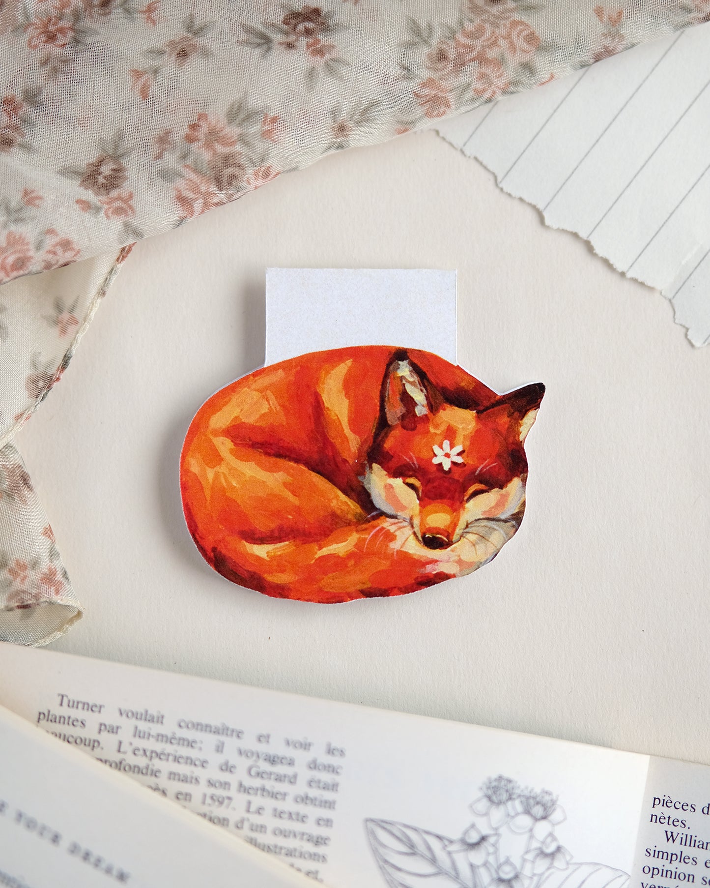 Renard endormi - Marque-page