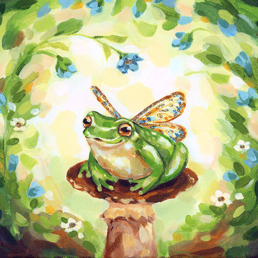 Grenouille féérique Porte-Bonheur - Peinture Originale