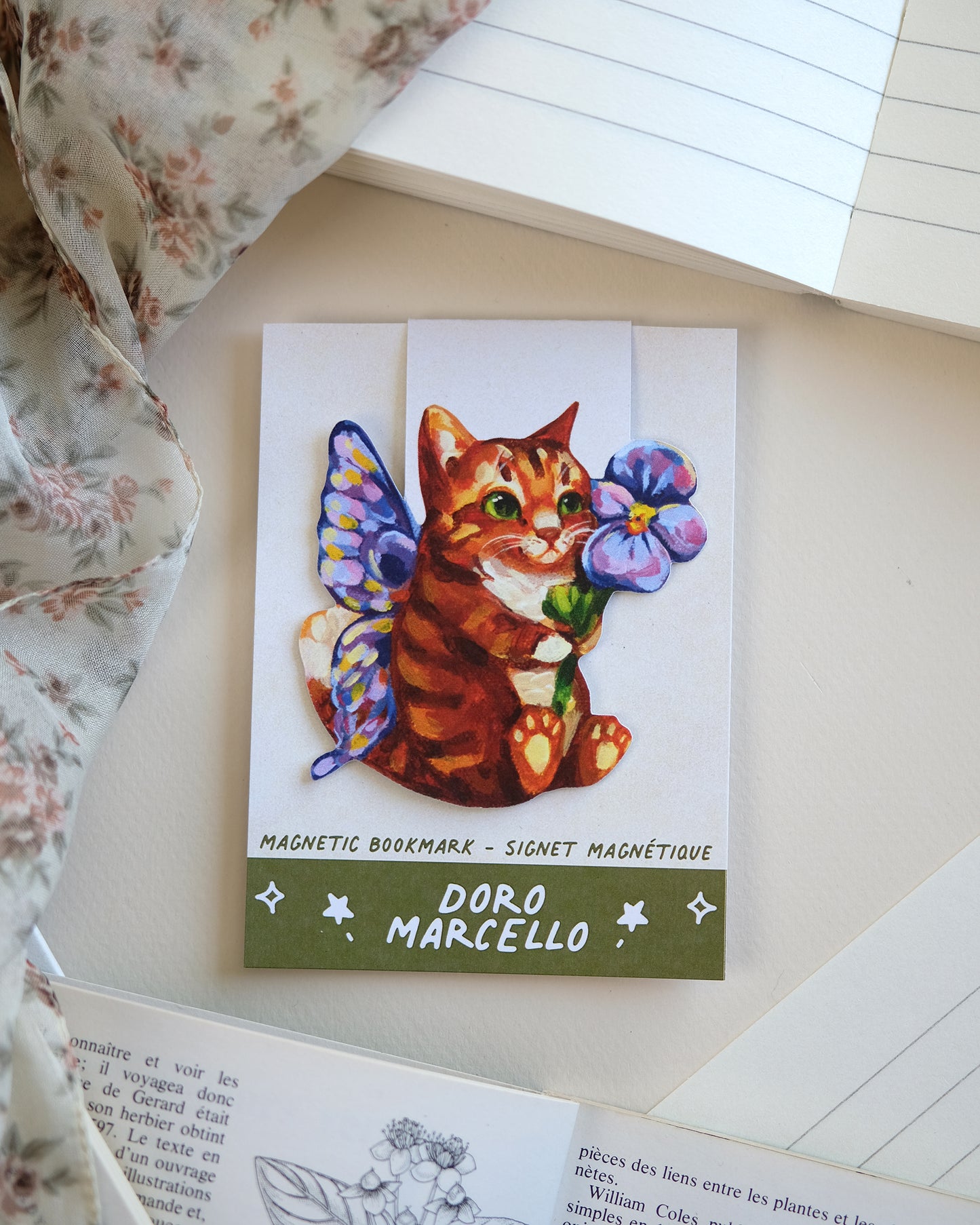 Chaton Fée Violet - Marque-page