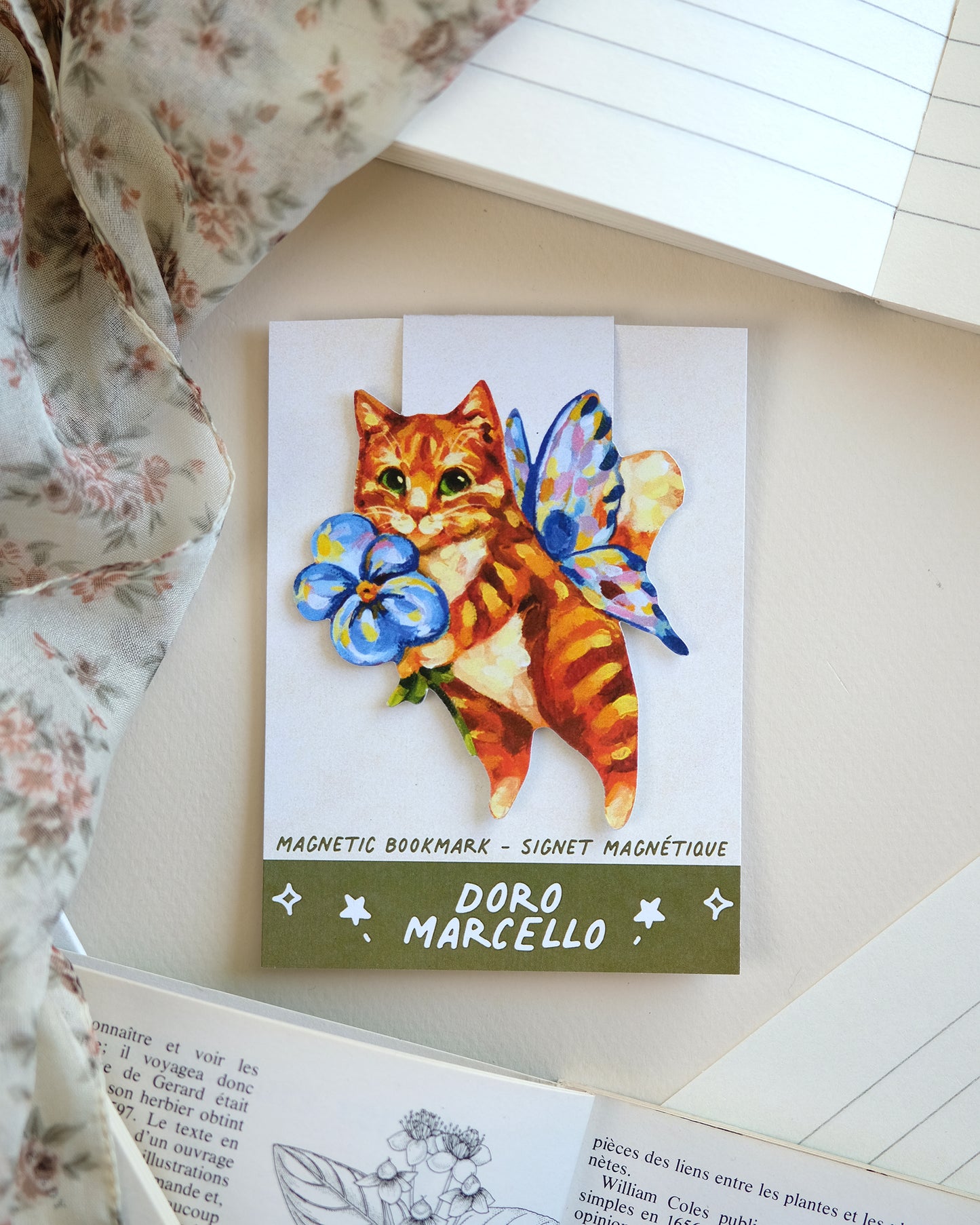 Chaton Féérique Bleu - Signet