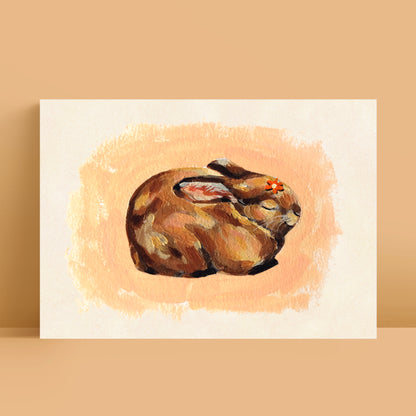 Sleeping Rabbit - Art Print