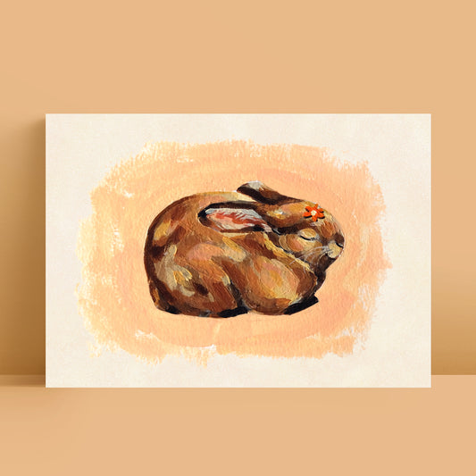 Sleeping Rabbit - Art Print