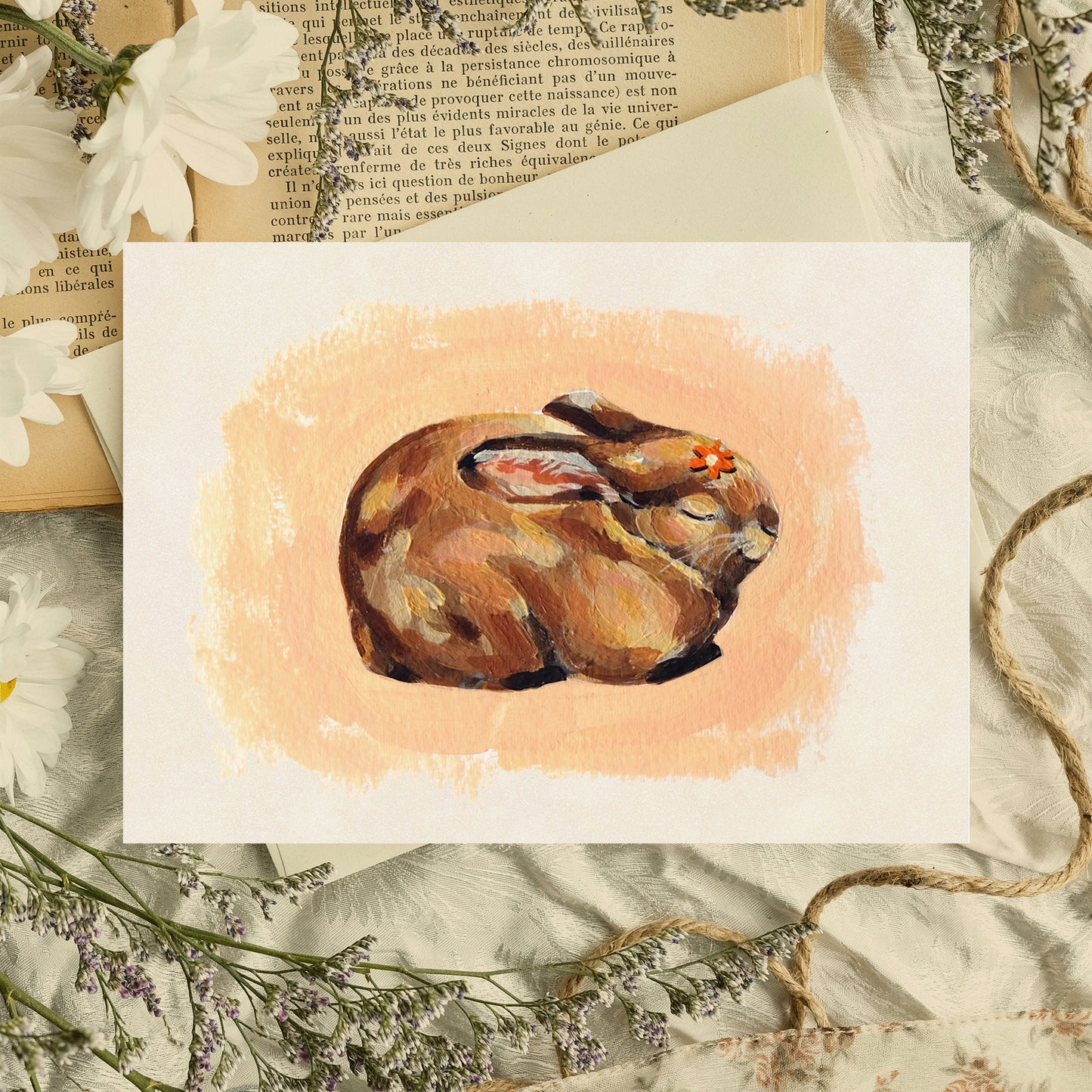Sleeping Rabbit - Art Print