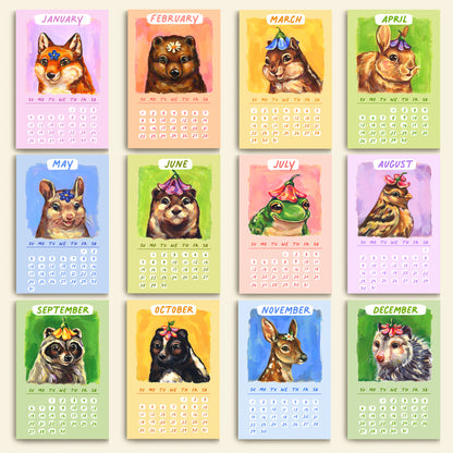 Calendrier de bureau 2026 - Défilé de fleurs